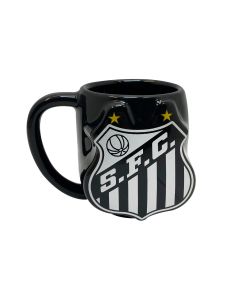Caneca de Porcelana Escudo 3D - Santos