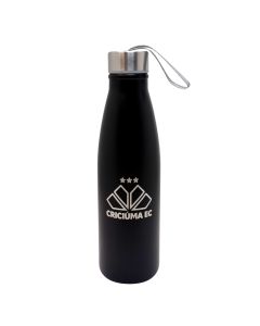 GARRAFA 750ML INOX COM ALÇA PRETA - Criciúma
