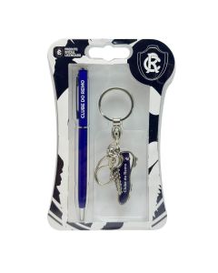 KIT CANETA E CHAVEIRO CHUTEIRA NO BLISTER - Clube do Remo
