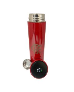 GARRAFA TÉRMICA VERMELHA 450ML COM INFUSOR E LED - Flamengo