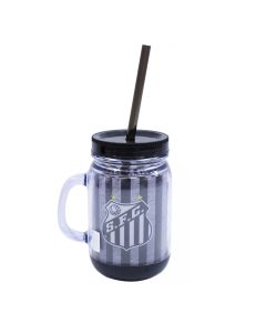 CANECA COM TAMPA E CANUDO 420ml - Santos