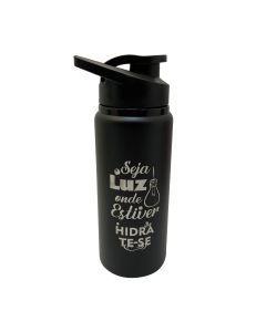 SQUEEZE PRETO COM BICO 600ML - SEJA LUZ