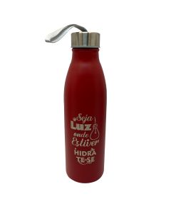 GARRAFA INOX VERMELHO 750ML COM ALÇA - SEJA LUZ
