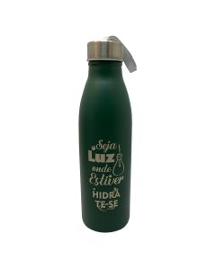 GARRAFA INOX VERDE 750ML COM ALÇA - SEJA LUZ