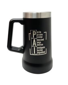 CANECA TÉRMICA PRETA 700ML - PAI
